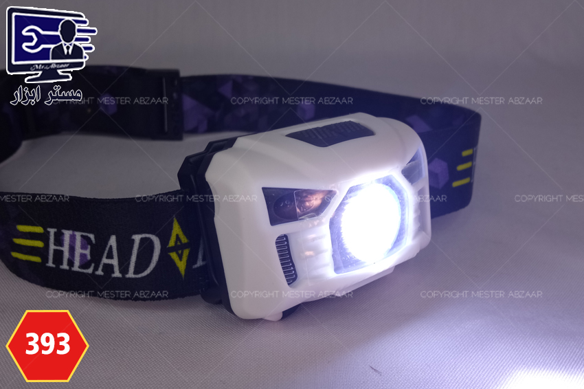 هدلایت و چراغ پیشانی سنسوردار 3 لامپ 5 حالته مدل Sensor head lamp 5 modes
