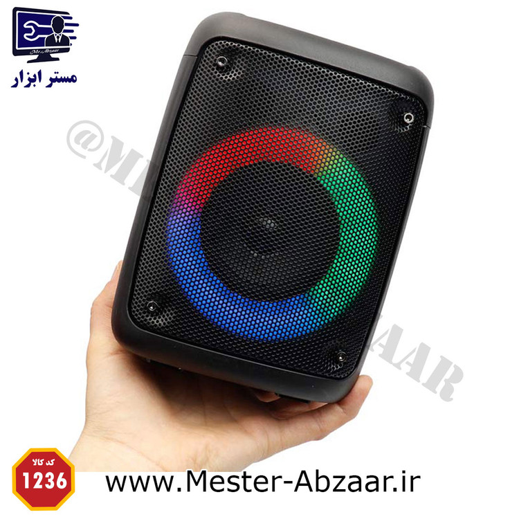 اسپیکر بلوتوثی 3 اینچ قابل حمل مدل KTS-1236 شارژی USB خور رم خور AUX میکروفون رادیو دار