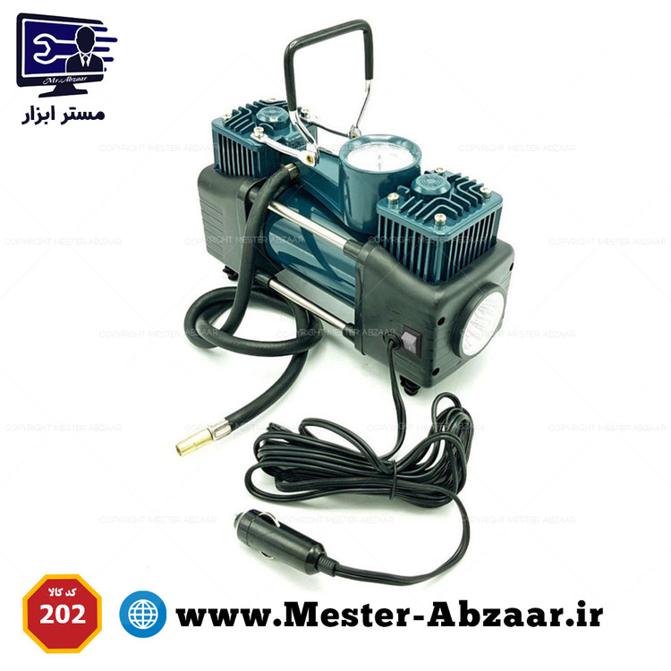 پمپ باد و کمپرسور فندکی دو سیلندر ماشین باس با لوازم مدل BOSS 800W