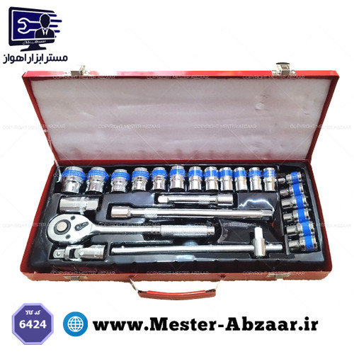 جعبه بکس 24 پارچه سفید فلزی کروم وانادیوم PROFESSIONAL TOOLS MAM.CO