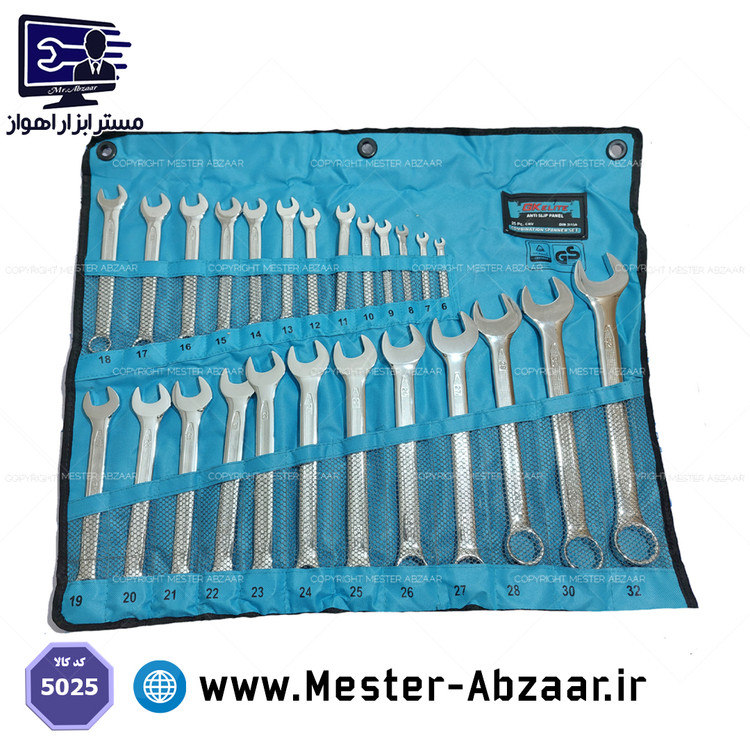 ست آچار یک سر رینگ ۲۵ عددی کروم وانادیوم صنعتی کارگاهی مدل 5025 GK ELITE