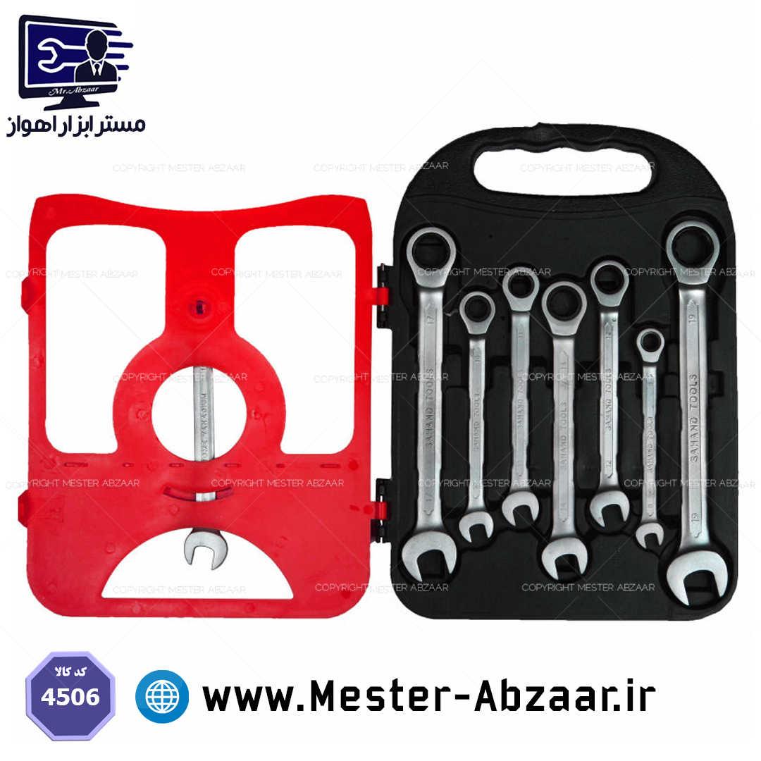 ست 8 پارچه آچار یک سر تخت یک سر رینگ جغجغه ای تیتان مدل CR-V 72T TITAN TOOLS