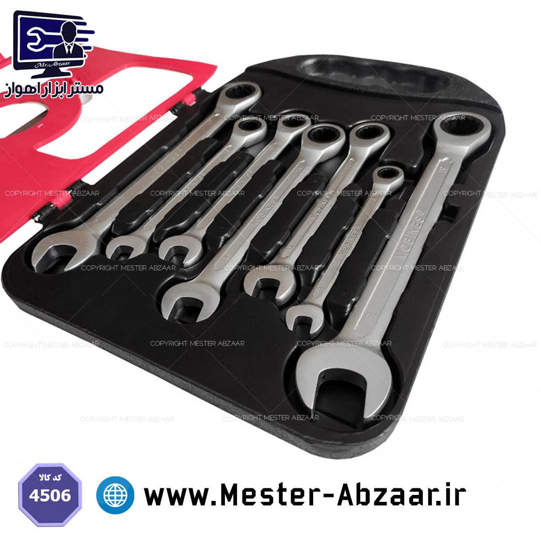 ست 8 پارچه آچار یک سر تخت یک سر رینگ جغجغه ای تیتان مدل CR-V 72T TITAN TOOLS