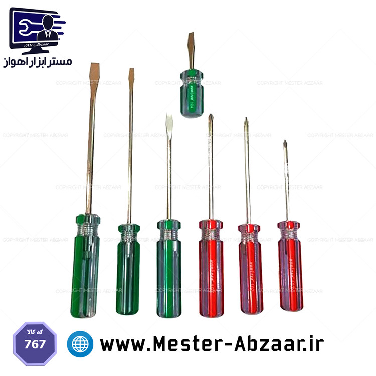 ست 7 تکه پیچ گوشتی دوسو و چهارسو مدل 767