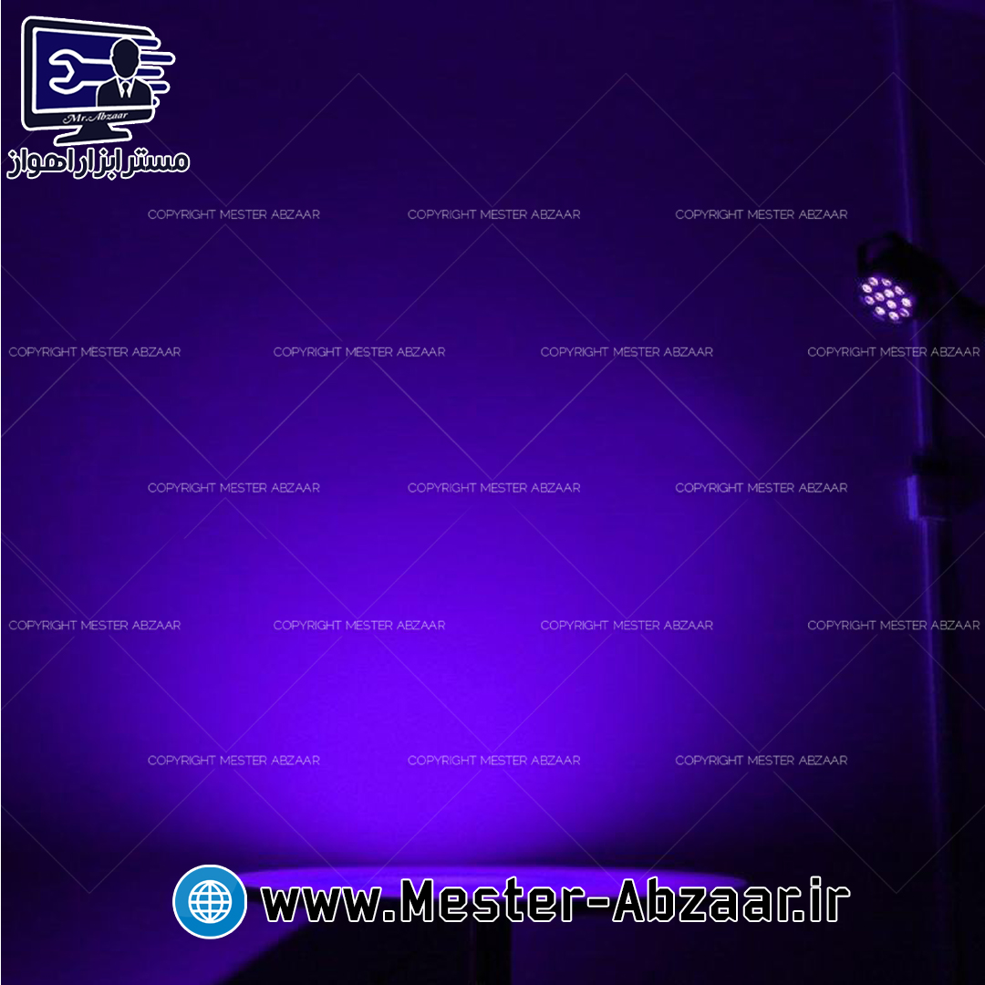 فلاشر رقص نور بنفش پارلایت 12 چراغ مدل LED Mini Par Light 2450