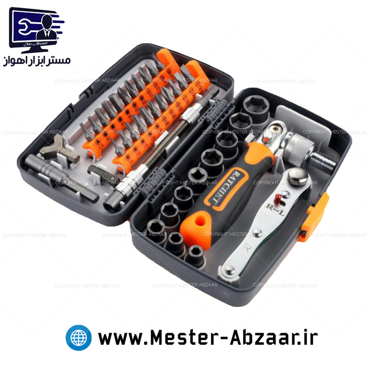 ست آچار بکس و پیچ گوشتی 38 عددی کروم وانادیوم راتچت مدل 38 SET RATCHET