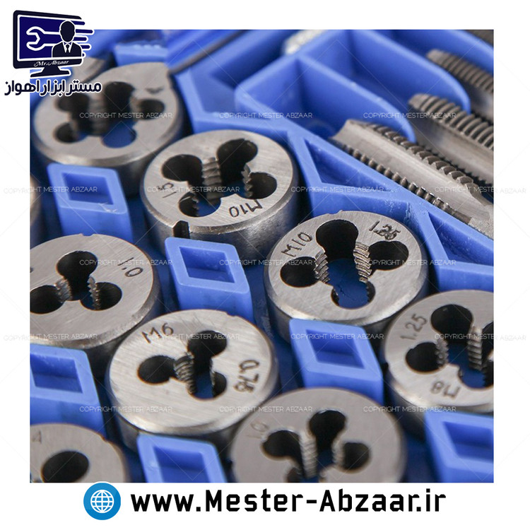 ست 40 پارچه قلاویز و حدیده جعبه پلی استر مدل 6993 مستر ابزار اهواز