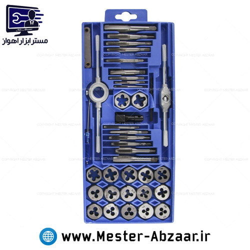 ست 40 پارچه قلاویز و حدیده جعبه پلی استر مدل 6993 مستر ابزار اهواز