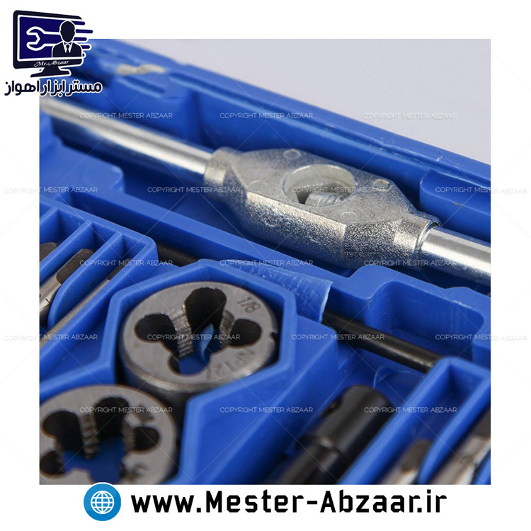 ست 40 پارچه قلاویز و حدیده جعبه پلی استر مدل 6993 مستر ابزار اهواز