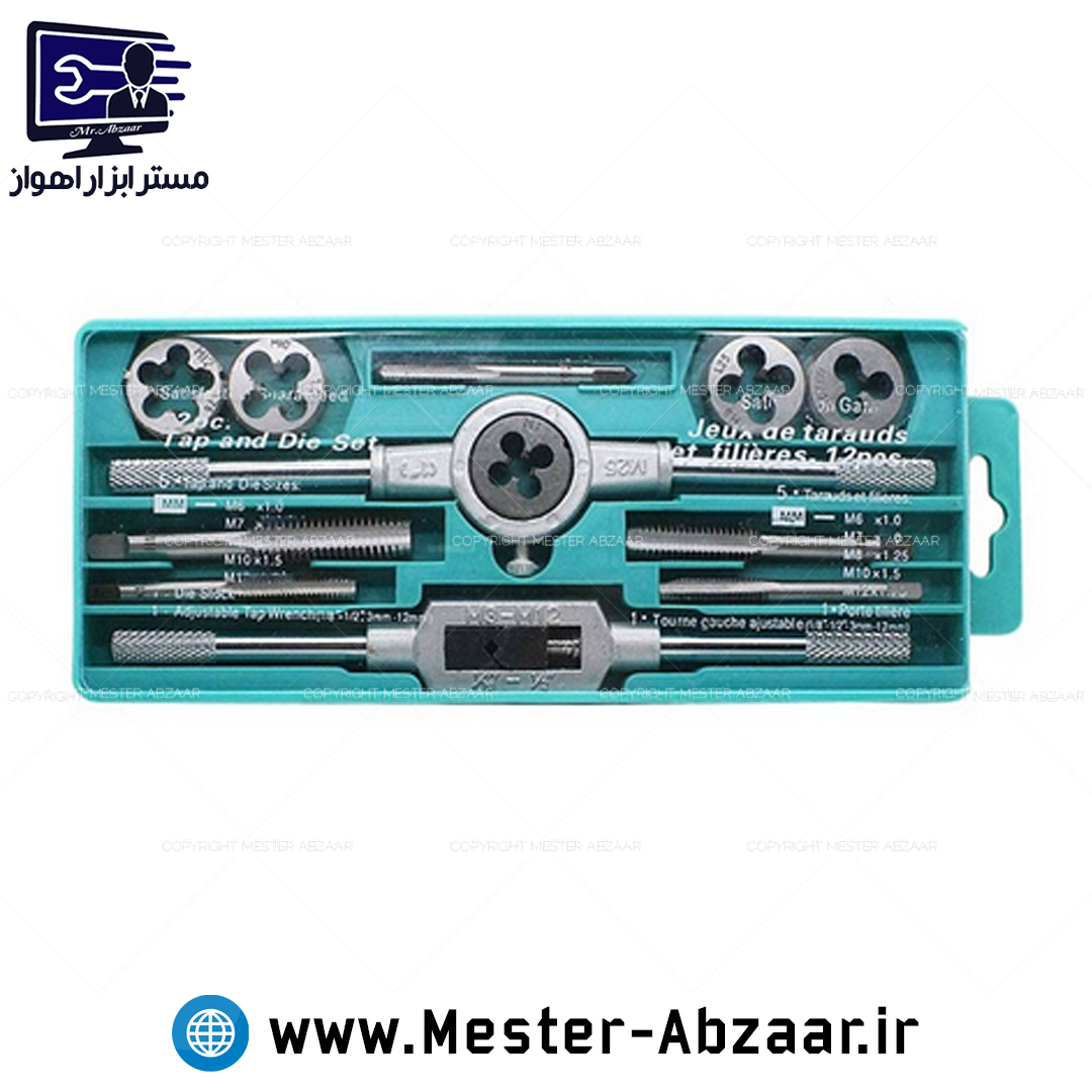 ست حدیده و قلاویز 12 پارچه 12pcs مدل 3305 مستر ابزار اهواز