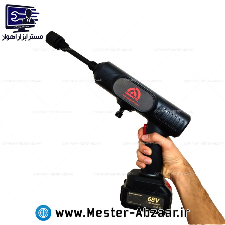 کارواش شارژی گریتک مشکی دو باتری مدل GTCM6802
