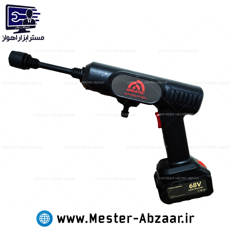 کارواش شارژی گریتک مشکی دو باتری مدل GTCM6802