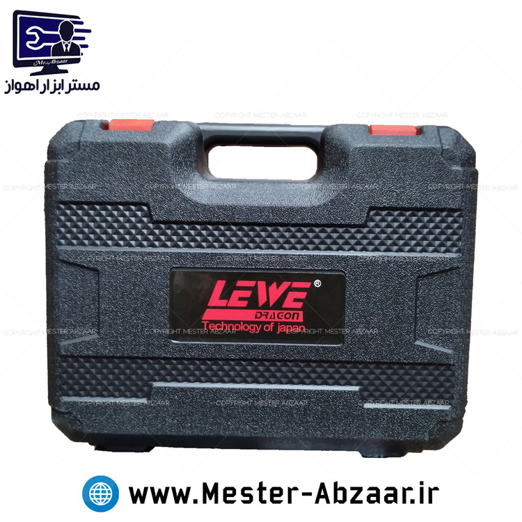 کیت دریل پیچ بند شارژی 24 ولت لئو دو باتری با لوازم کامل مدل LEWE DRAGON 2410