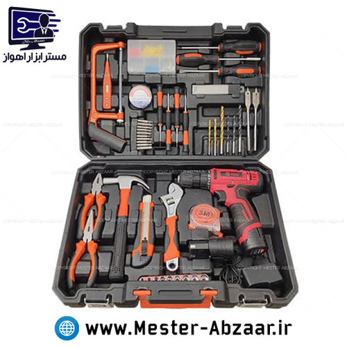 کیت کامل دریل پیچ گوشتی شارژی ادون با ابزار مدل EDON ED-40L-TZ