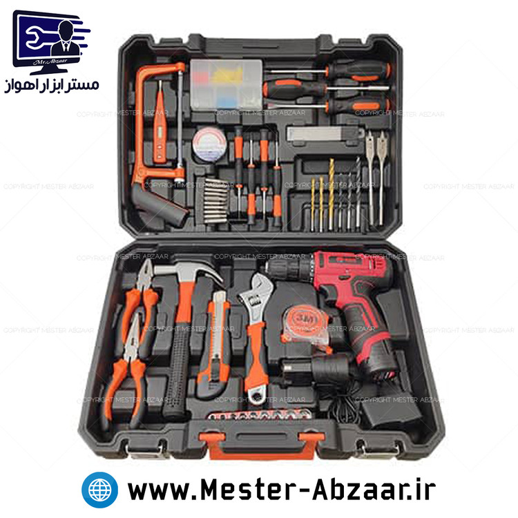 کیت کامل دریل پیچ گوشتی شارژی ادون با ابزار مدل EDON ED-40L-TZ