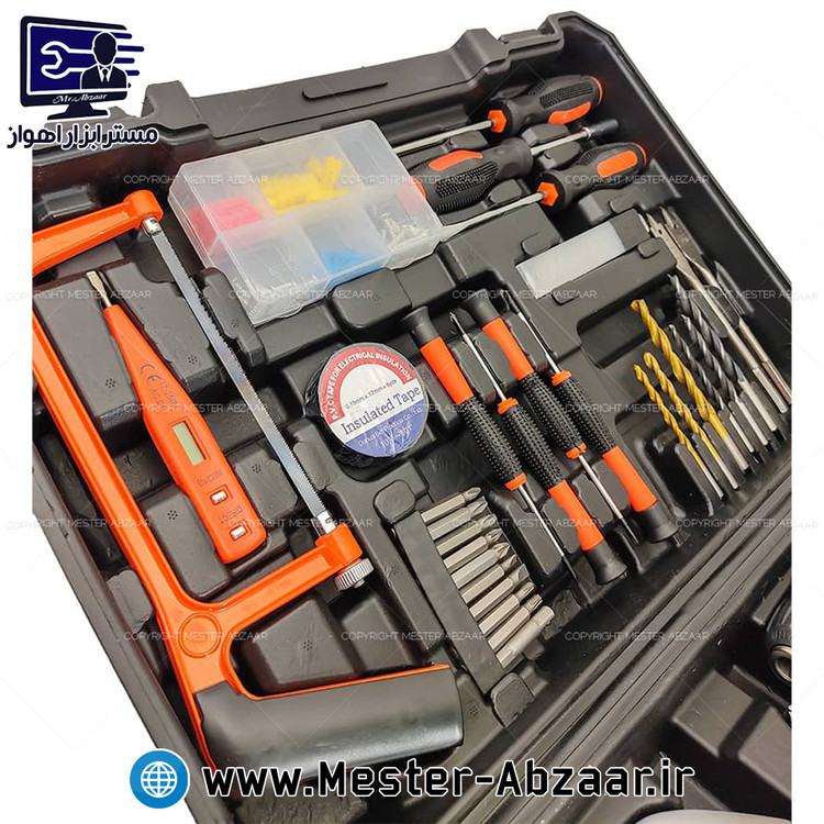 کیت کامل دریل پیچ گوشتی شارژی ادون با ابزار مدل EDON ED-40L-TZ