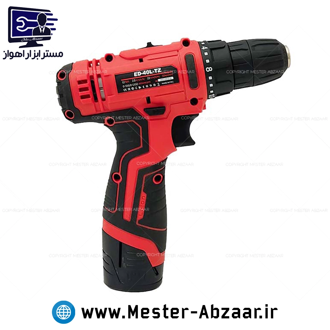 کیت کامل دریل پیچ گوشتی شارژی ادون با ابزار مدل EDON ED-40L-TZ