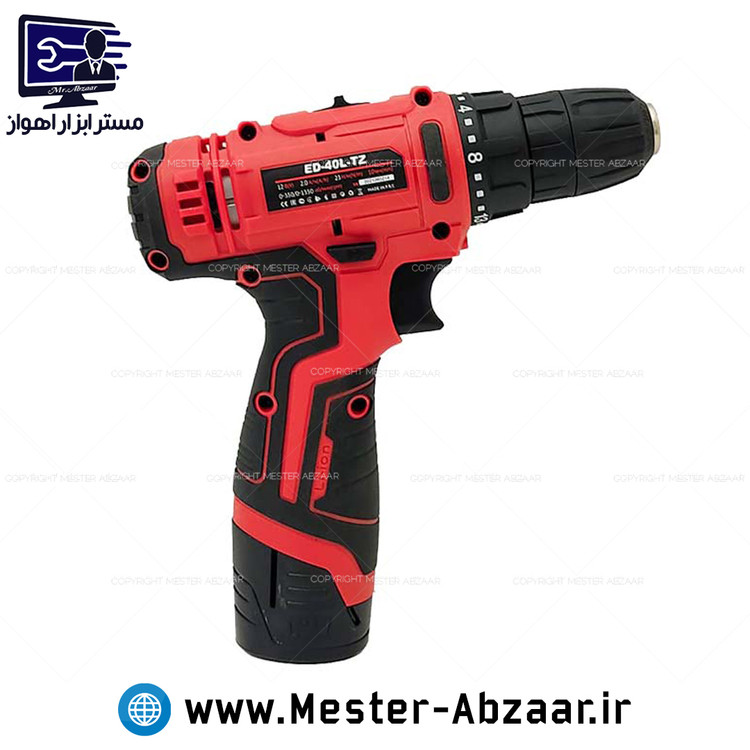 کیت کامل دریل پیچ گوشتی شارژی ادون با ابزار مدل EDON ED-40L-TZ