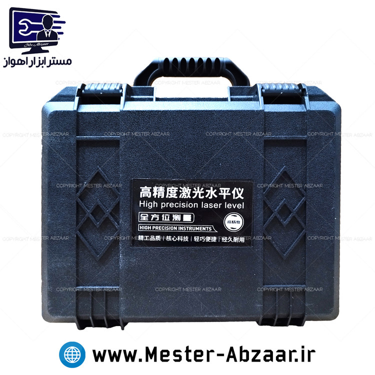 تراز لیزری سه خط سبز شارژی پروفسیون سه بعدی دو باتری لمسی ریموتی 2201 HIGH PRECISION LASER LEVEL