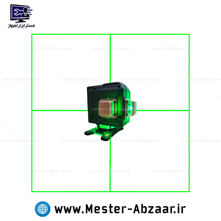 تراز لیزری سه خط سبز شارژی پروفسیون سه بعدی دو باتری لمسی ریموتی 2201 HIGH PRECISION LASER LEVEL