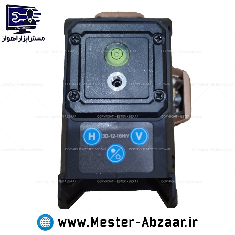 تراز لیزری سه خط سبز شارژی پروفسیون سه بعدی دو باتری لمسی ریموتی 2201 HIGH PRECISION LASER LEVEL