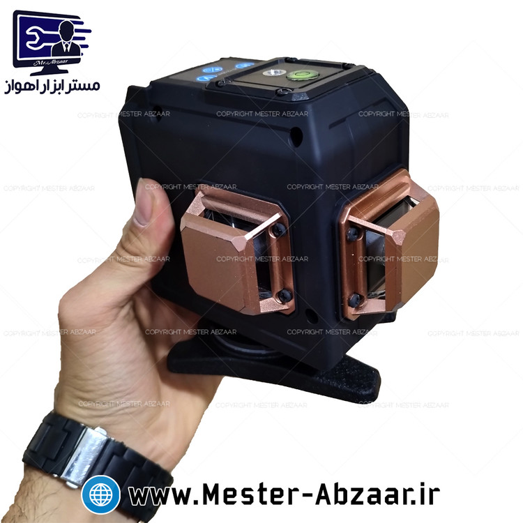 تراز لیزری سه خط سبز شارژی پروفسیون سه بعدی دو باتری لمسی ریموتی 2201 HIGH PRECISION LASER LEVEL