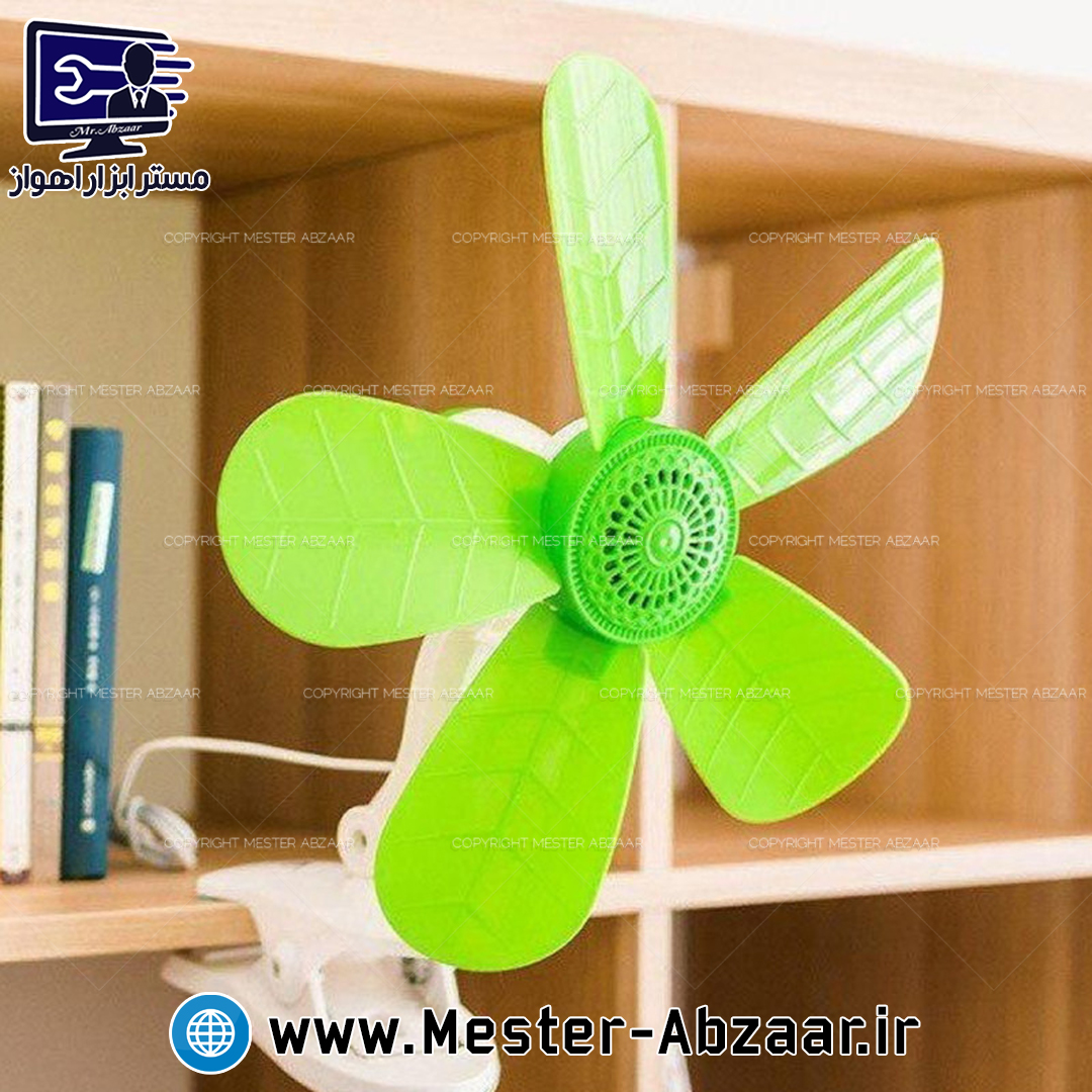 مینی فن پنکه گیره‌ای پنج پره‌ای برقی  کد FC01-690