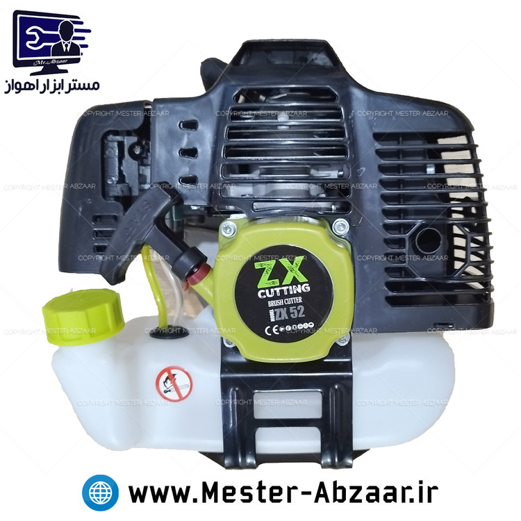 علف زن دوشی سبز بنزینی 52 سی سی ZX 52 CC BRUSH CUTTER