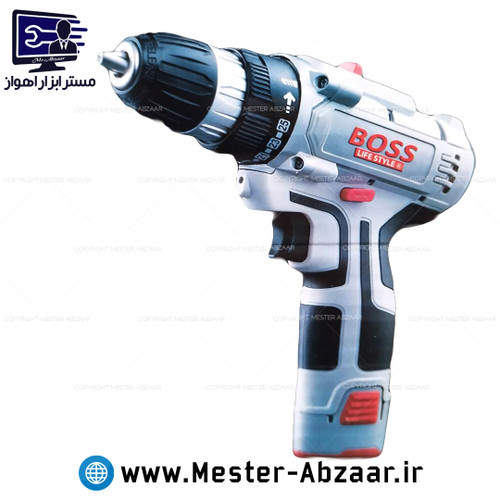 دریل شارژی 18 ولت سفید باس دو باتری جدید مدل BOSS bs123sls014