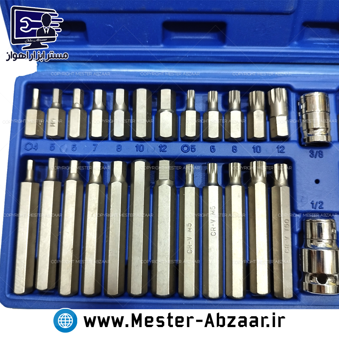 جعبه بیت 40 عددی آلن ستاره، شش گوش M ام مستر ابزار مدل 3240 MESTER ABZAAR