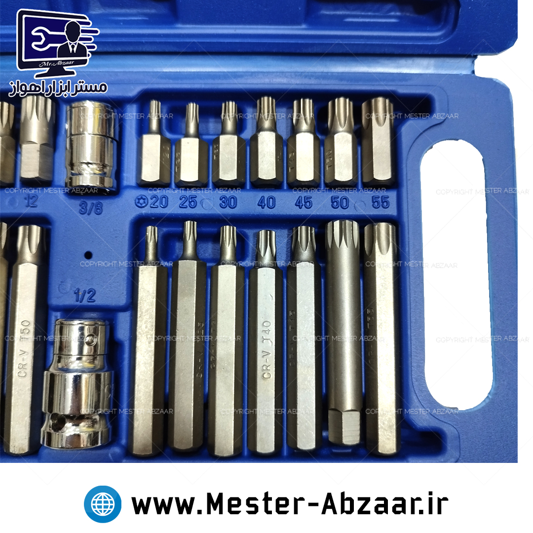 جعبه بیت 40 عددی آلن ستاره، شش گوش M ام مستر ابزار مدل 3240 MESTER ABZAAR