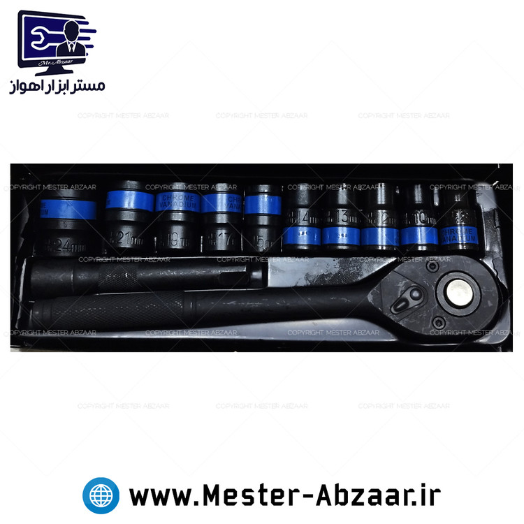جعبه بکس 12 پارچه فلزی درایو 1/2 تات تولز TAT TOOLS