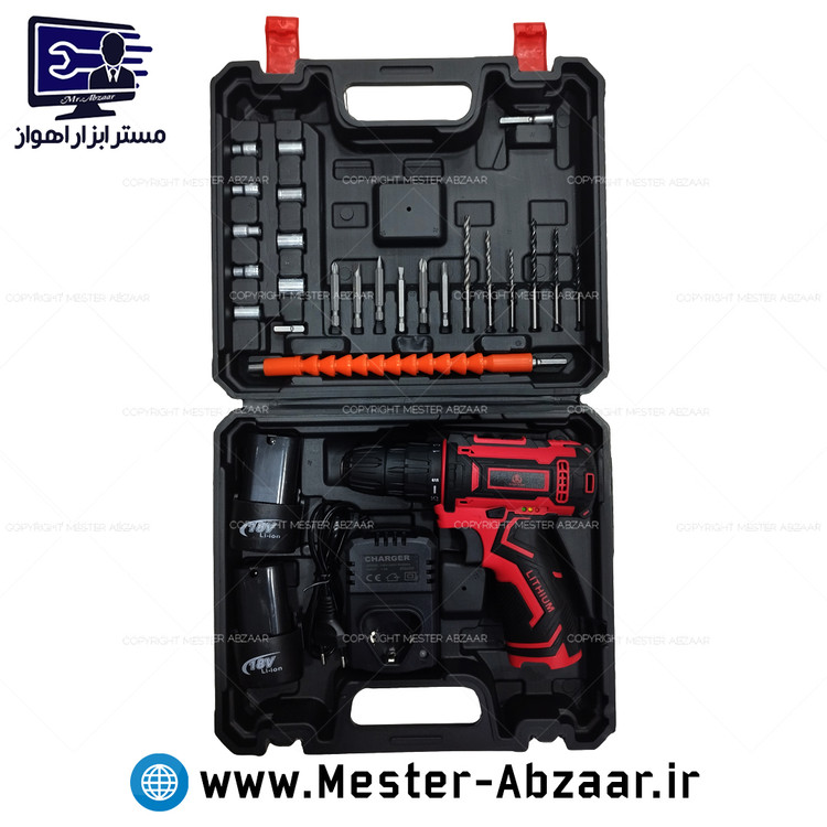 دریل پیچ بند شارژی 18 ولت رویال مکس ایران دو باتری با لوازم ROYALMAX IRAN AD-18CA