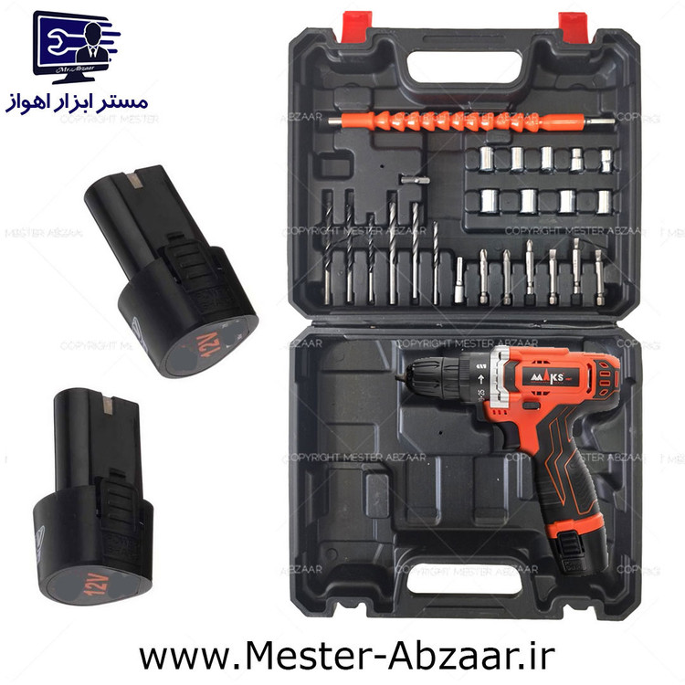 دریل پیچ بند شارژی مدل DL1 مکس پلاس دو باتری با کیف MAKS+