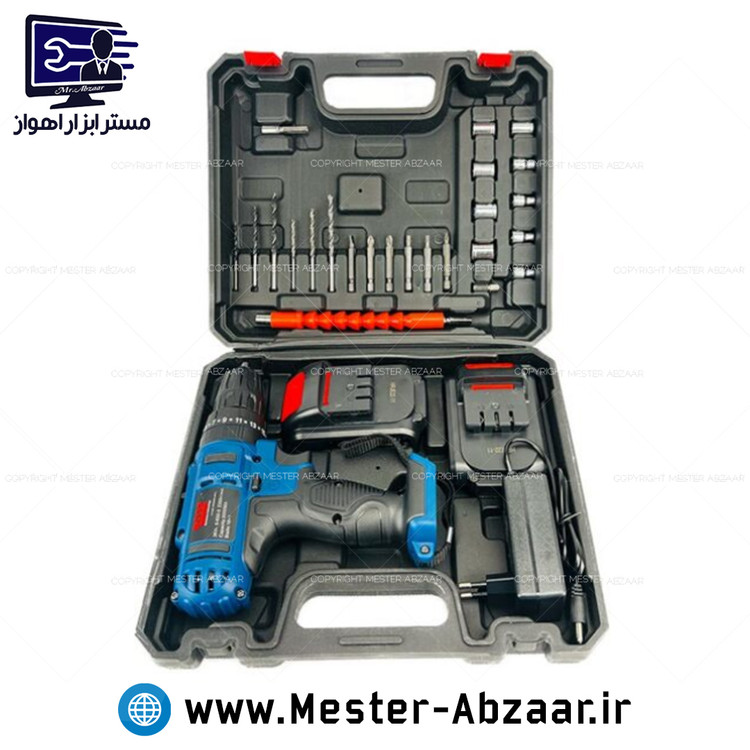 دریل پیچ بند شارژی 36 ولت دو باتری با لوازم باس مدل BS-36V BOSS