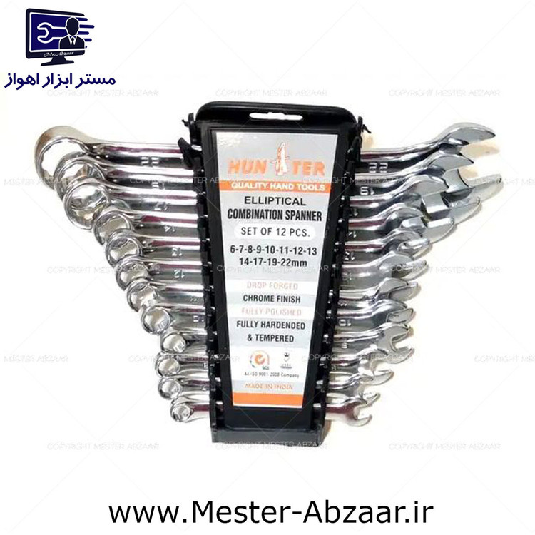 آچار پلکانی 12 عددی یک سر تخت یک سر رینگ هانتر مدل hunter 6-22