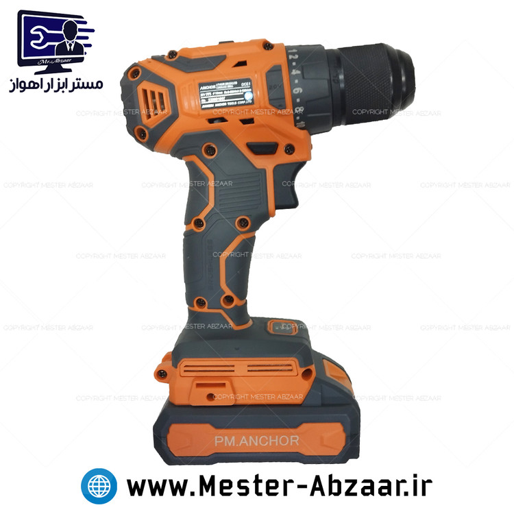 دریل پیچ گوشتی شارژی سه نظام فلزی 20 ولت با گارانتی آنکور PM جدید مدل ANCHOR DCE1 BBM