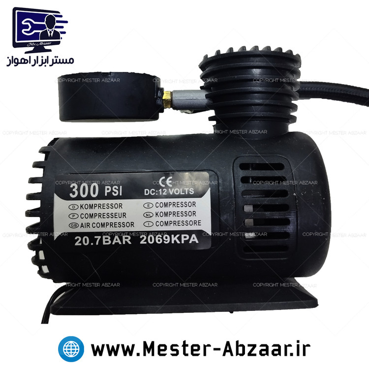 پمپ باد تک سیلندر فندکی خودرو همراه مدل fast air 2069 kpa