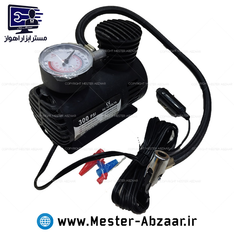 پمپ باد تک سیلندر فندکی خودرو همراه مدل fast air 2069 kpa