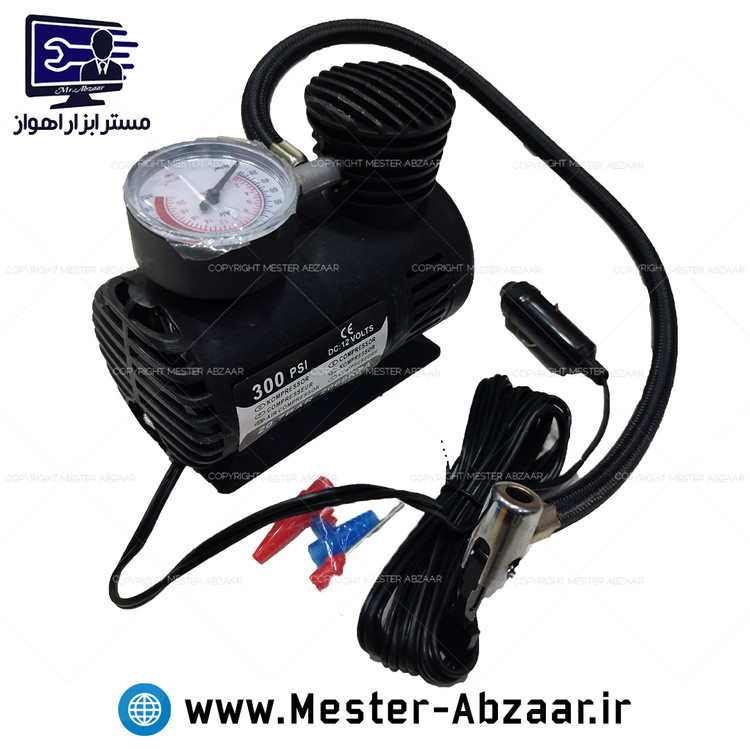 پمپ باد تک سیلندر فندکی خودرو همراه مدل fast air 2069 kpa