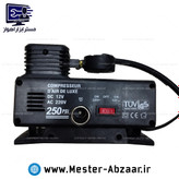 پمپ باد فندکی و برقی دو کاره تک سیلندر خودرو کمپرسور تاو TUV GS 6801