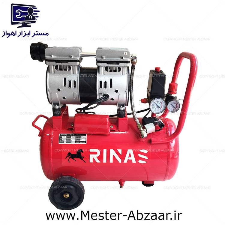 کمپرسور 25 لیتری سایلنت750 وات با گارانتی و لوازم ریناس مدل RINAS 750W-25L