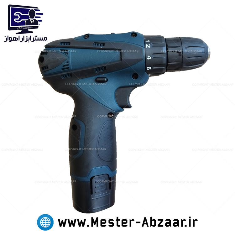 دریل شارژی 12 ولت لیتیوم 10 میلی متری ریباز با لوازم مدلRIBAZ RZ0005