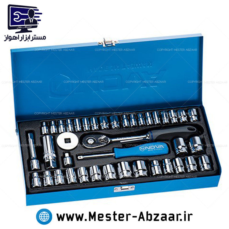 بکس 40 عددی آچار تایوانی نووا مدل NTS-7002 شش گوشه NOVA