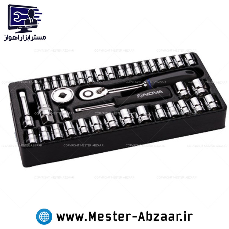 بکس 40 عددی آچار تایوانی نووا مدل NTS-7002 شش گوشه NOVA