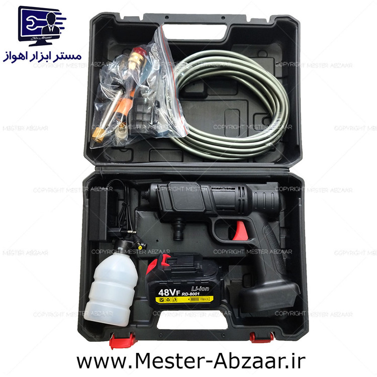 کارواش سمپاش شارژی 48 ولت جیهام با لوازم و کیف تک باتری مدل JIHAM 48W