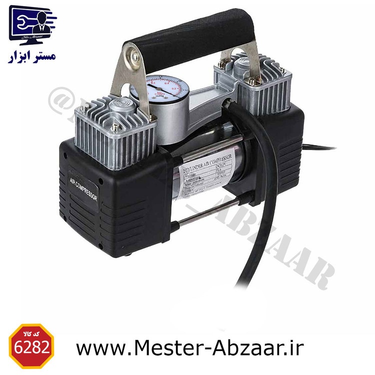 پمپ باد فندکی دو سیلندر کمپرسور هوا برق خودرو کمل مدل 628-4X4 با کیف و لوازم