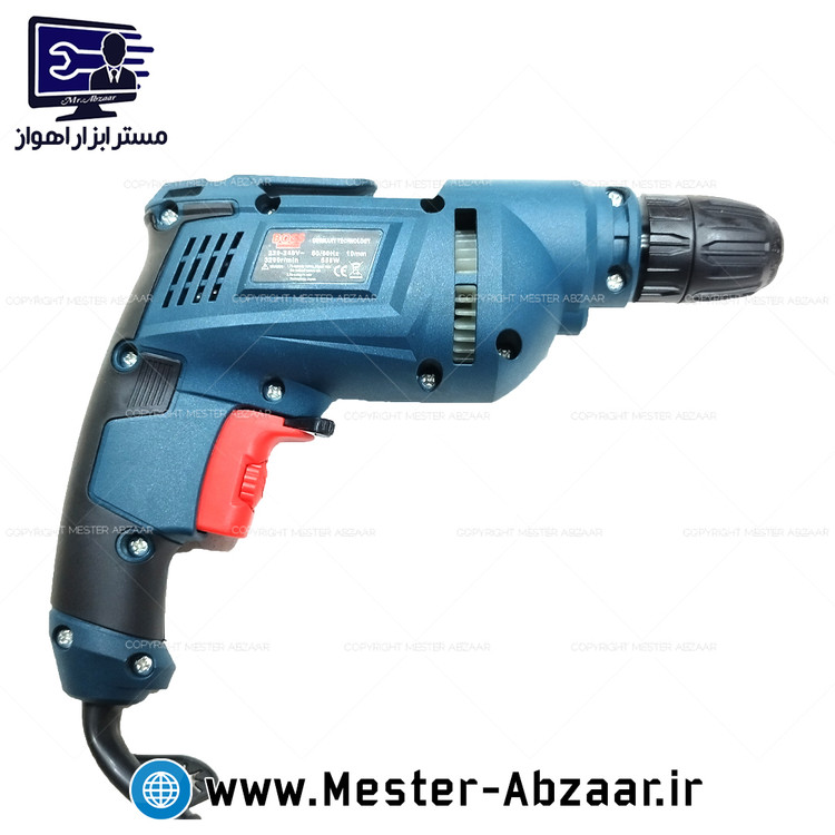 دریل 10 میلی متری پیچ بند 550 وات برقی دیمردار باس جدید مدل BOSS S123JX226-5
