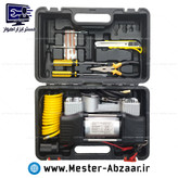 پمپ باد فندکی دو سیلندر خودرو با کیف کمل همراه mid size camel air pump 4x4