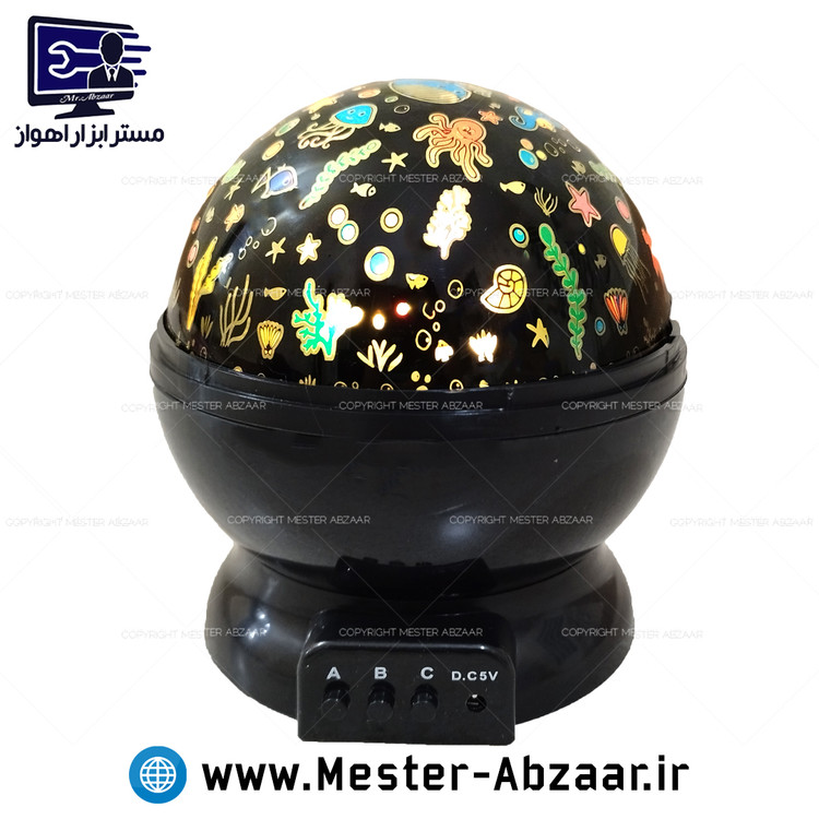 چراغ خواب و رقص نور گردان چرخشی کودک طرح دریا مدل استار پروژکتور STAR PROJECTOR 130